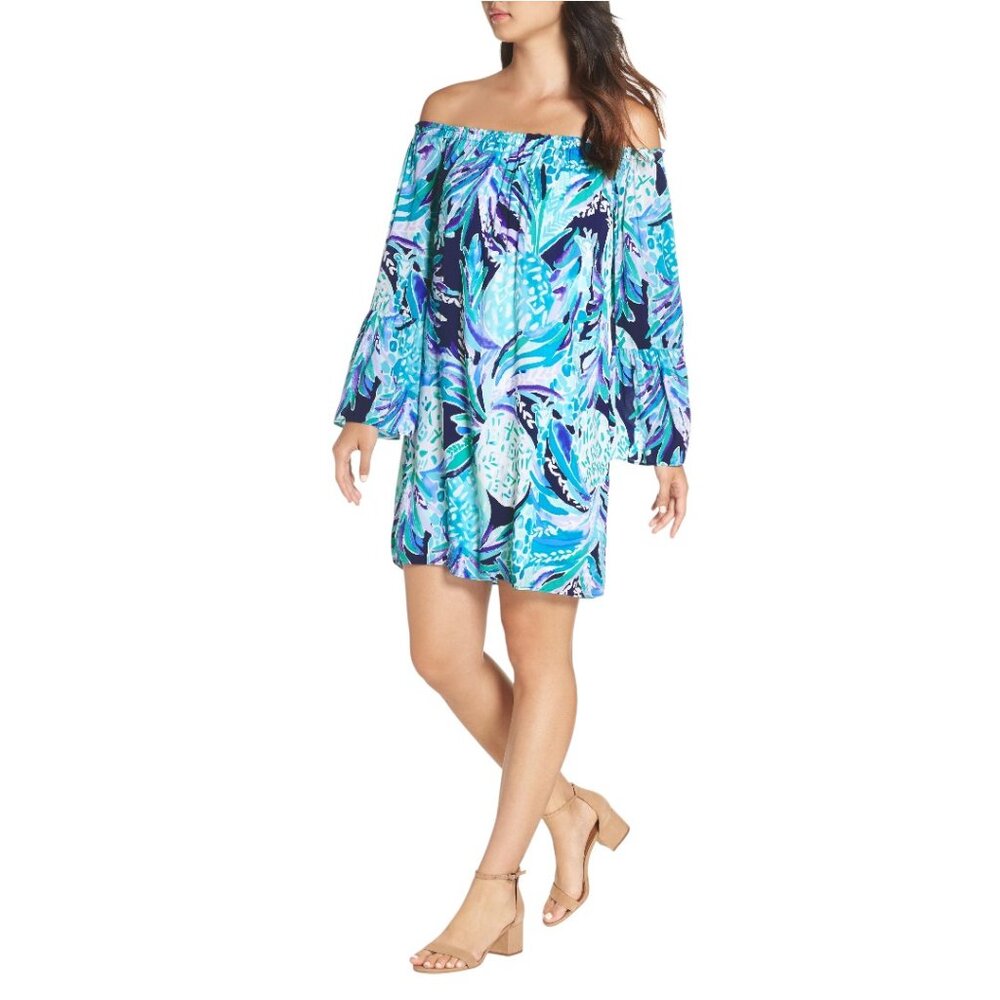 Lilly Pulitzer Women's Nevie Dress in Bright Navy/Alotta Colada XXS NWT